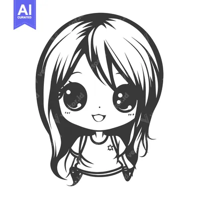Aset premium populer: A cute simplified cartoon illustration of a young smiling person