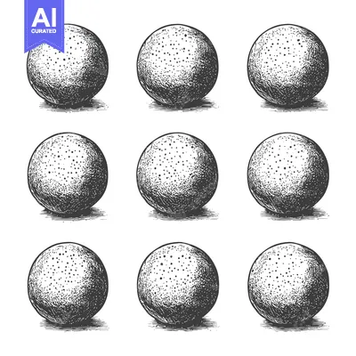 Popular premium asset: Nine Detailed Drawings of Round Citrus Fruits