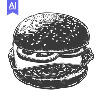 Premium design asset: Delicious Sesame Seed Burger With Cheese And Tomato