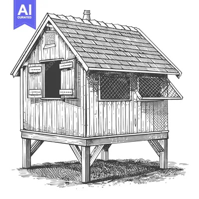 Popular premium asset: Elevated Wooden Chicken Coop with Open Door