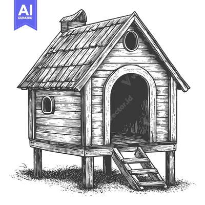 Popular premium asset: A Rustic Wooden Chicken Coop Design Illustration