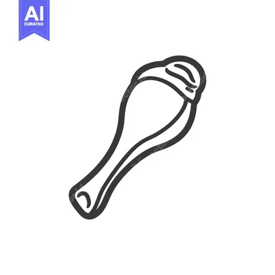 Aset desain premium: A graphic black and white depiction of a single drumstick