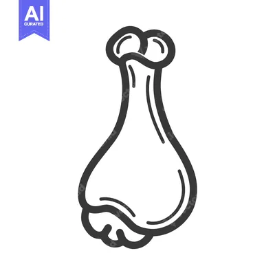Aset desain premium: A simplistic monochrome illustration of a stylized garlic clove