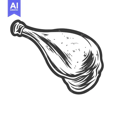 Aset desain premium: An illustration depicts a single piece of prepared chicken