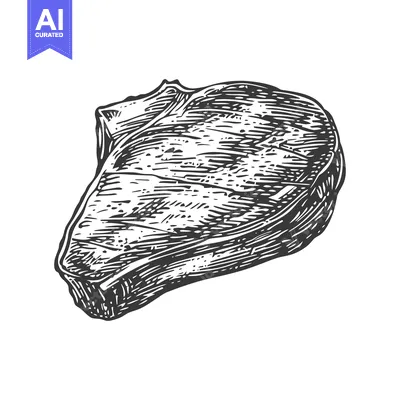 Premium design asset: A Grilled Steak Illustration Hand Drawn Design