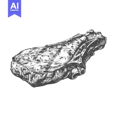 Aset premium populer: Hand Drawn Illustration Of A Grilled Ribeye Steak