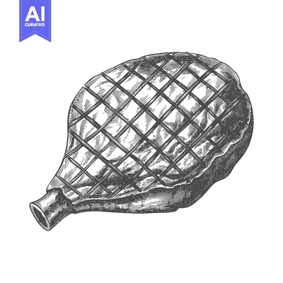 Aset desain premium: Roasted Ham Shank Grid Pattern Delicious Food