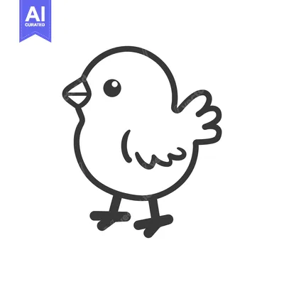 Aset premium populer: A simple illustration of a cute small bird with its features