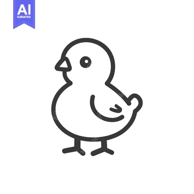 Popular premium asset: A simple illustration showing a small chick with a minimalist design