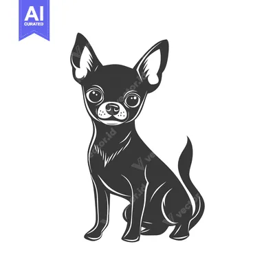 Popular premium asset: A small sitting black dog with big attentive eyes