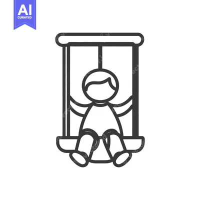 Popular premium asset: A simple line drawing depicts a child on a swing set