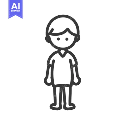 Aset premium populer: A simple vector illustration of a stylized standing person