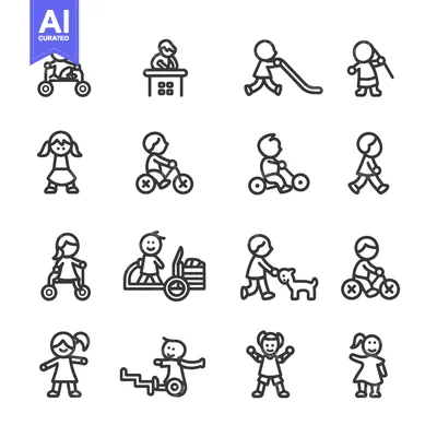 Aset desain premium: Children Playing with Toys and Engaging in Everyday Activities