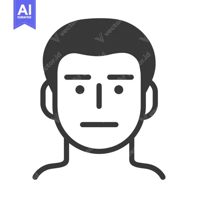 Aset desain premium: A simplified illustration representing the face of a human person