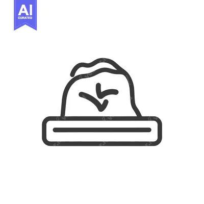 Aset premium populer: A simple outline image of a pile of something resting