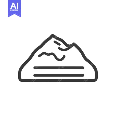 Aset premium populer: The simple black and white illustration of a mountain landscape