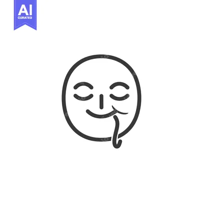 Popular premium asset: A black and white line drawing of a drooling emoji