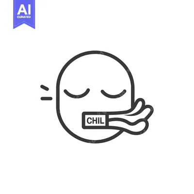 Aset premium populer: A closed eyed face expressing a feeling of being cold