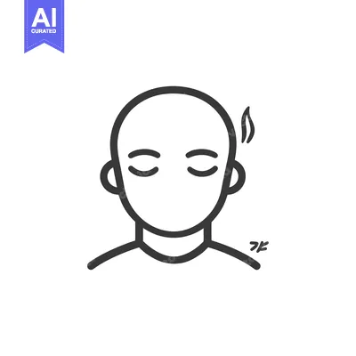 Aset desain premium: Simple black and white illustration depicting a person in distress