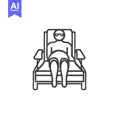 Premium design asset: A minimalist figure seated comfortably in a lounge chair