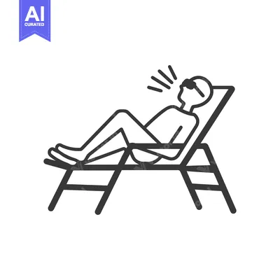 Aset desain premium: A person relaxes in a chair wearing sunglasses in sunlight