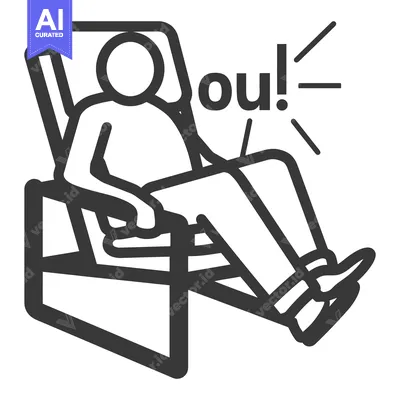 Aset desain premium: A person resting in a chair appears to have felt some pain
