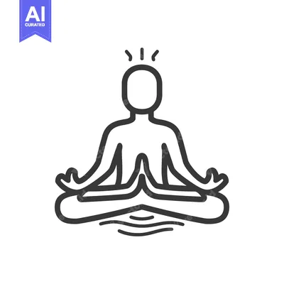 Aset desain premium: Simple illustration depicting a person in a meditation posture