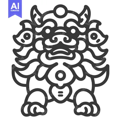 Aset premium populer: A stylized graphic illustration depicts an East Asian mythical creatur
