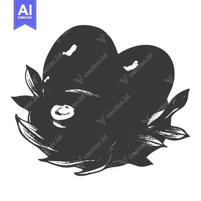 Aset premium populer: Two Dark Berries Nestled in Lush Green Leaves