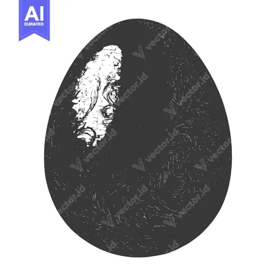 Dark Egg With Intricate White Design Detail