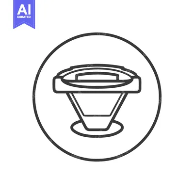 Aset premium populer: Minimalist Icon of Stadium in Circle, Black Outline on White