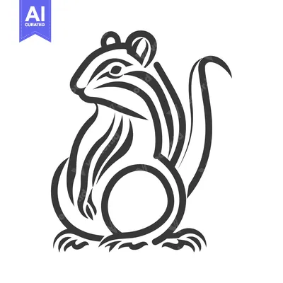 Popular premium asset: A stylized black and white illustration of a rodent animal