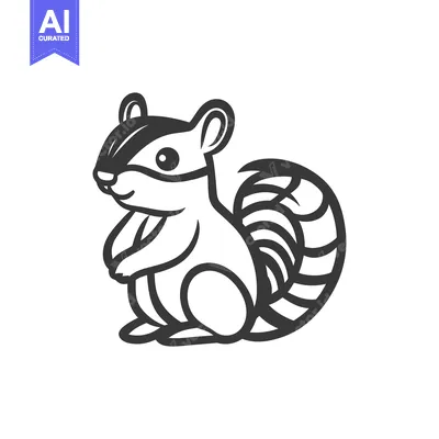 Aset premium populer: A Simple Graphic Illustration Depicting a Cute Small Squirrel