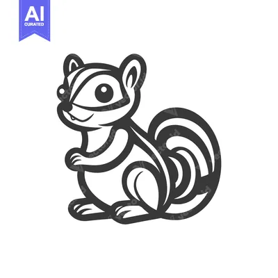 Aset premium populer: Cute illustrated chipmunk rodent with a striped body and bushy tail