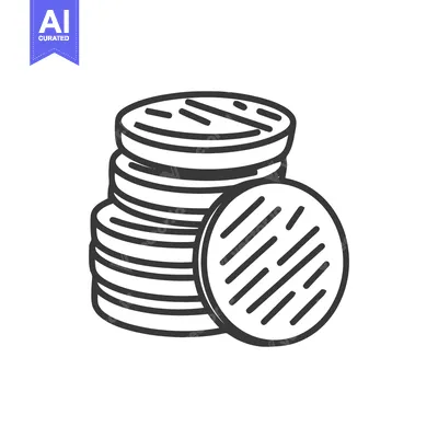 Premium design asset: Stack of Coins Outline Icon, Financial Wealth, Investment, and Savings