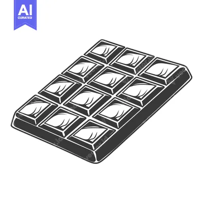 Aset desain premium: A graphic depiction of a segmented bar of chocolate