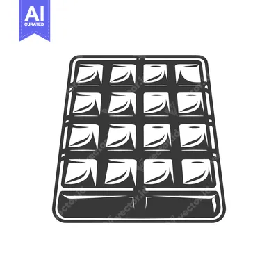 Aset desain premium: A black and white illustration of a chocolate bar