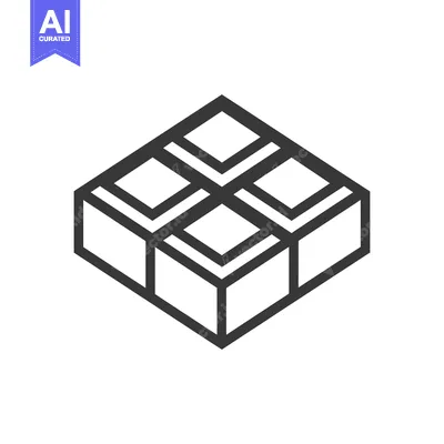 Popular premium asset: Geometric illustration featuring isometric block structure with square