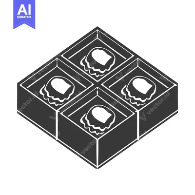 Popular premium asset: A black and white image of a boxed confection