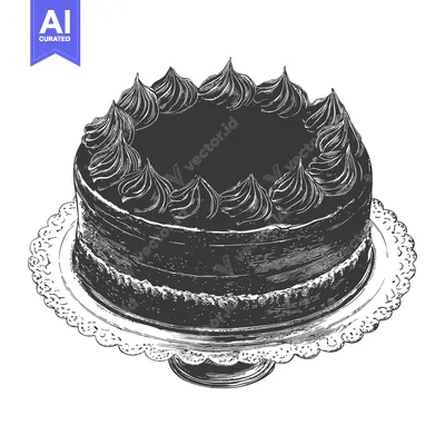 Aset premium populer: Delicious Chocolate Cake on Ornate Cake Stand