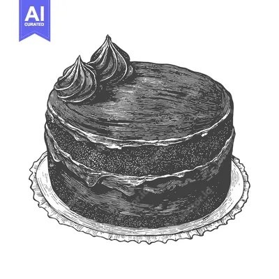 Aset desain premium: Delicious Chocolate Cake With Creamy Icing Topping