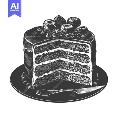 Aset premium populer: Delicious Chocolate Layer Cake with Berry Topping