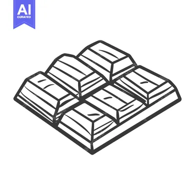 Aset premium populer: A stack of rectangular ingots presented in simple monochrome style