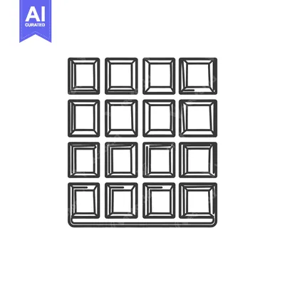 Aset premium populer: A graphic image of a chocolate bar with multiple squares