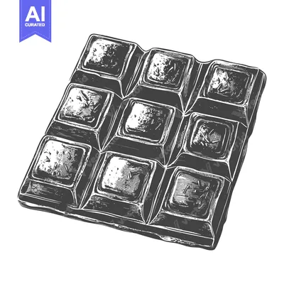Aset desain premium: A Detailed Drawing Of A Chocolate Bar