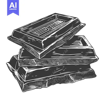 Aset desain premium: A Stack of Delicious Dark Chocolate Bars