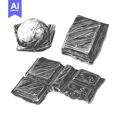 Aset premium populer: Delicious Chocolate Assortment Featuring A Truffle And Bars