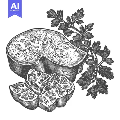 Aset premium populer: Celery stalk sliced with parsley garnish