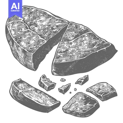 Aset desain premium: A Detailed Illustration of Sliced Steak Pieces