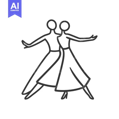 Aset desain premium: Two people are dancing together in a stylized and elegant pose